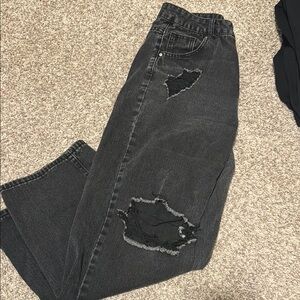 Black Distressed Women's Jeans